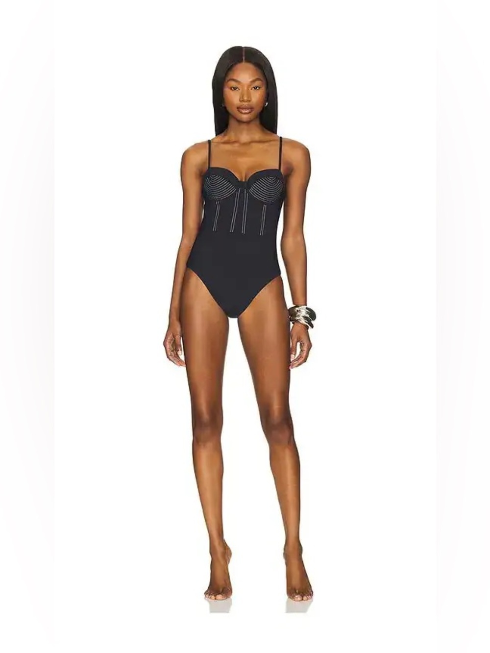 Simkhai Beatrix Bustier Onepiece Swimsuit - size S